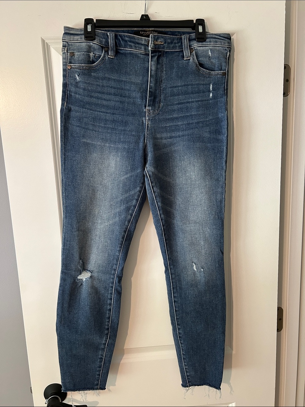Liverpool Women's Blue Skinny Jeans with Faded Wash